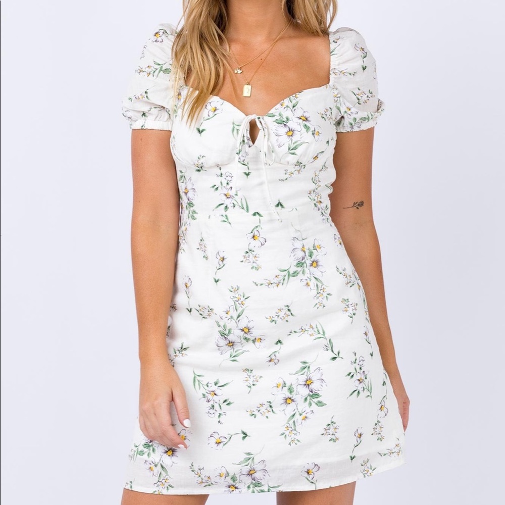 Nelly White Floral Summer Dress